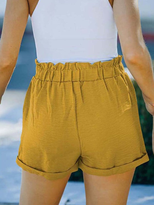 Women's Leisure Solid Woven Shorts for Four Seasons