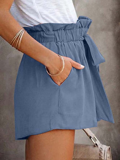 Women's Casual Cotton Blend Tie-Waist Shorts