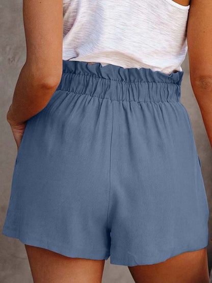 Women's Casual Cotton Blend Tie-Waist Shorts