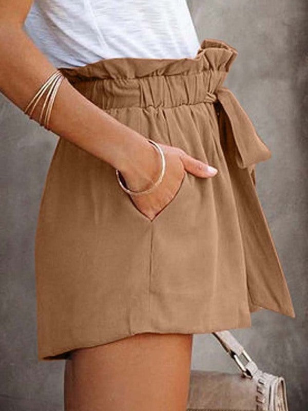 Women's Casual Cotton Blend Tie-Waist Shorts