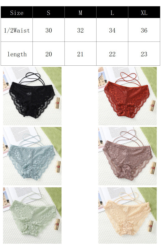 Women's Lace Cross Strap Comfortable Briefs