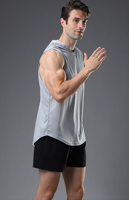 Men's Hooded Woven Polyester Sports Vest