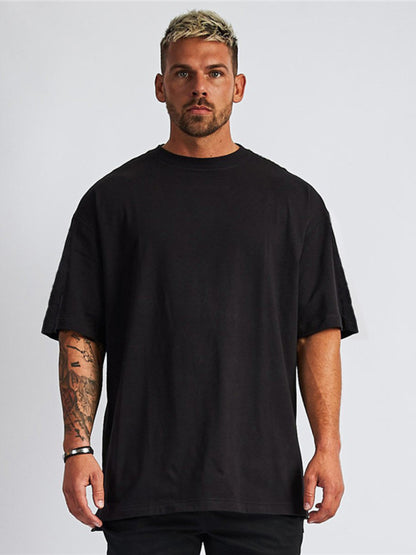 Men's solid color blank loose short-sleeved T-shirt