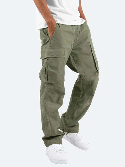 Men's Solid Color Cargo Pocket Casual Trousers