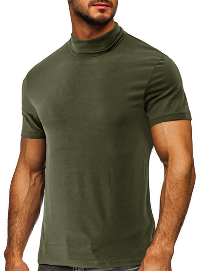 Men's turtleneck all-match bottoming short-sleeved t-shirt