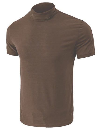 Men's turtleneck all-match bottoming short-sleeved t-shirt