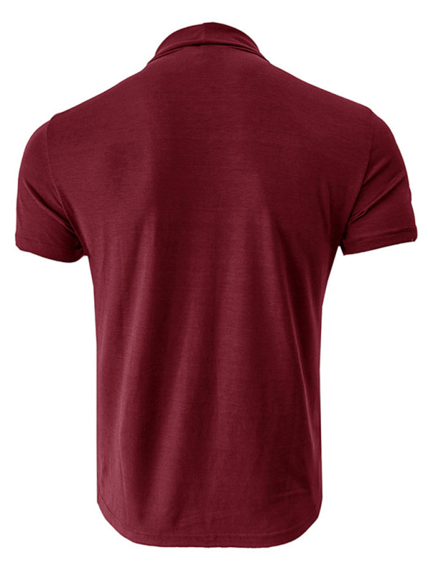 Men's turtleneck all-match bottoming short-sleeved t-shirt