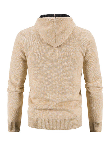 Men's casual knitted hooded zipper jacket