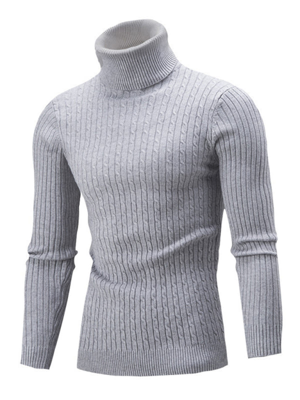 Men's turtleneck casual tight stretch sweater