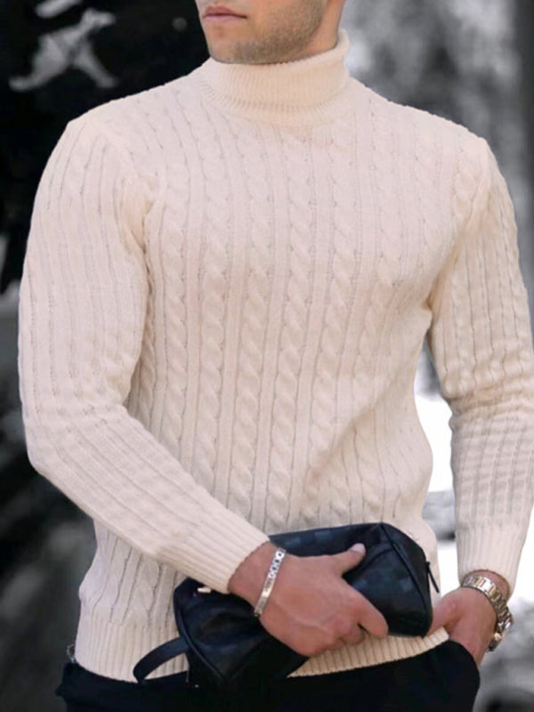 Men's turtleneck casual tight stretch sweater