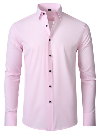 Men's non-iron wrinkle-resistant long-sleeve shirt