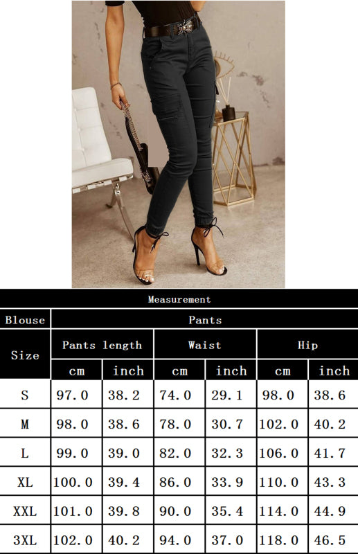 Ladies Casual Fashion Low Waist Skinny Pants