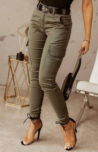 Ladies Casual Fashion Low Waist Skinny Pants