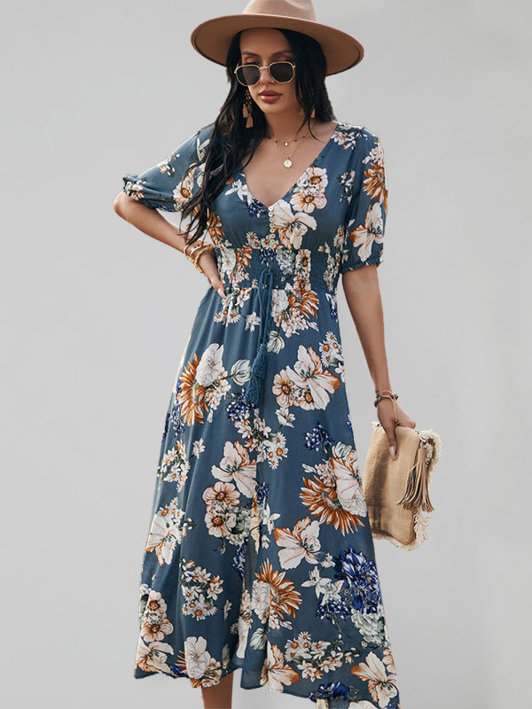 Women's Sexy Printed Waist Slimming Dress