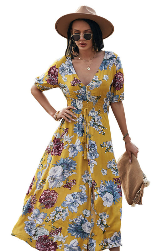 Women's Sexy Printed Waist Slimming Dress