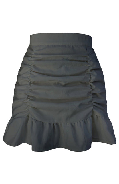 Pleated Ruffle High-Waisted Hip Fishtail Half-Body Skirt