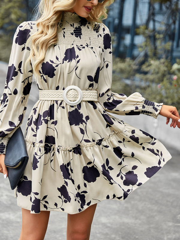 Women's elegant long sleeved loose dress