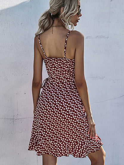 Irregular Ruffle Sexy One Piece Dress