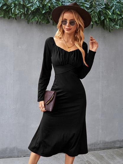 Women's Solid Knit Raglan Sleeve Dress