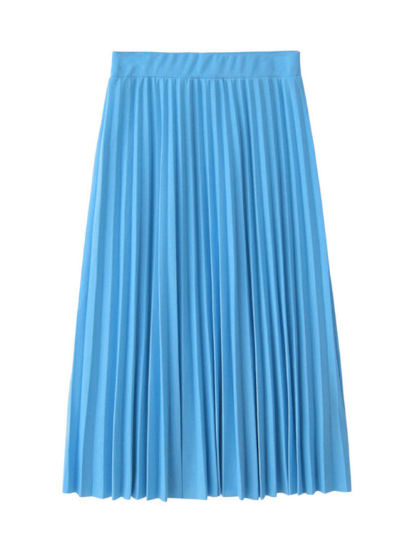 Women's Pleated Knit Midi Skirt Spring-Summer