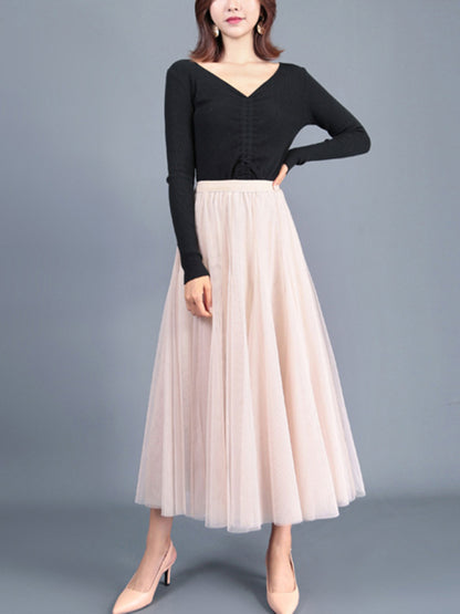 Women's Chiffon Woven A-Line Skirt