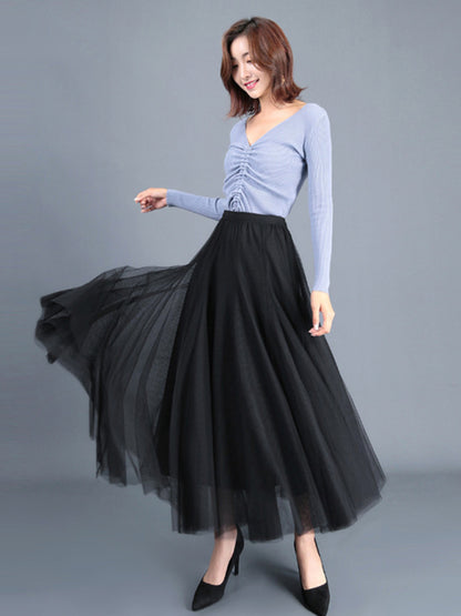 Women's Chiffon Woven A-Line Skirt