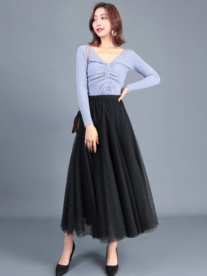 Women's Chiffon Woven A-Line Skirt