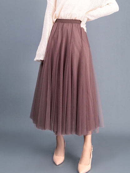 Women's Chiffon Woven A-Line Skirt