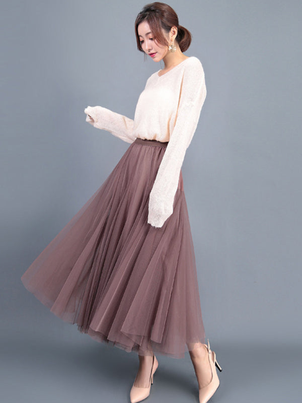 Women's Chiffon Woven A-Line Skirt