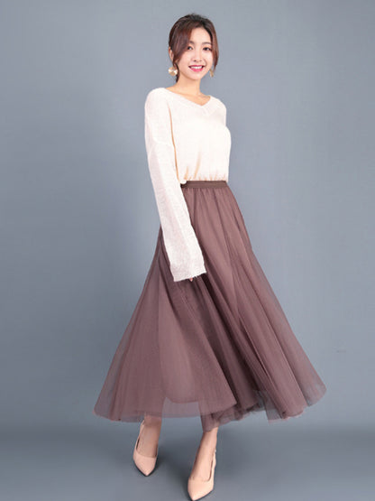 Women's Chiffon Woven A-Line Skirt