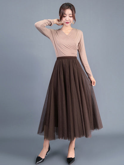 Women's Chiffon Woven A-Line Skirt