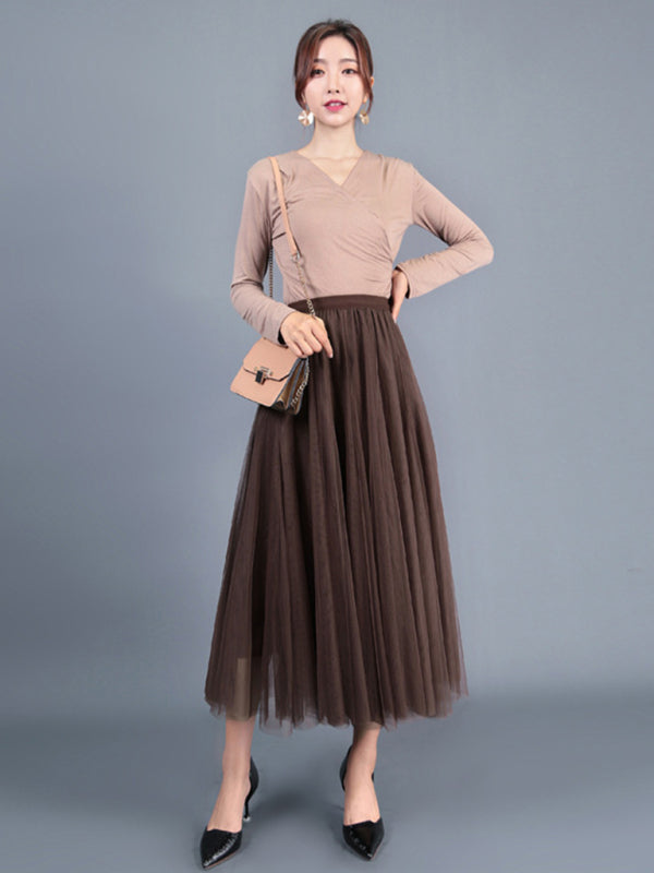 Women's Chiffon Woven A-Line Skirt