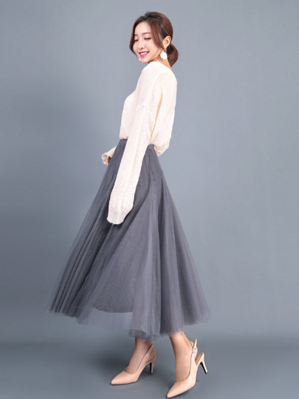 Women's Chiffon Woven A-Line Skirt