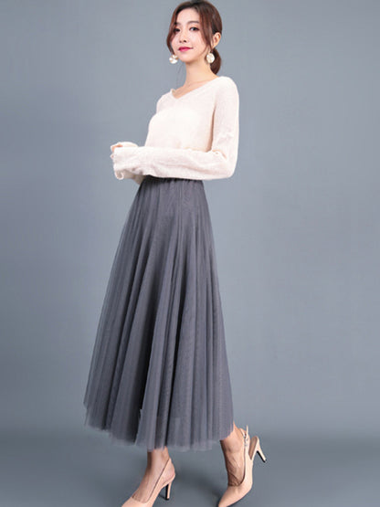 Women's Chiffon Woven A-Line Skirt