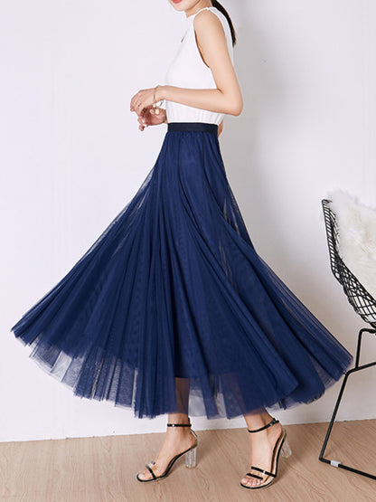 Women's Chiffon Woven A-Line Skirt