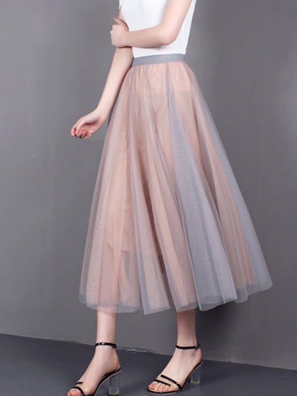 Women's Chiffon Woven A-Line Skirt