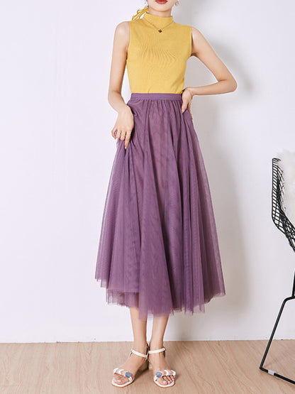 Women's Chiffon Woven A-Line Skirt