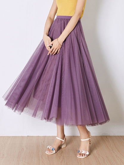 Women's Chiffon Woven A-Line Skirt