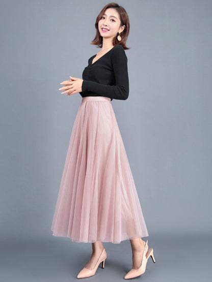 Women's Chiffon Woven A-Line Skirt