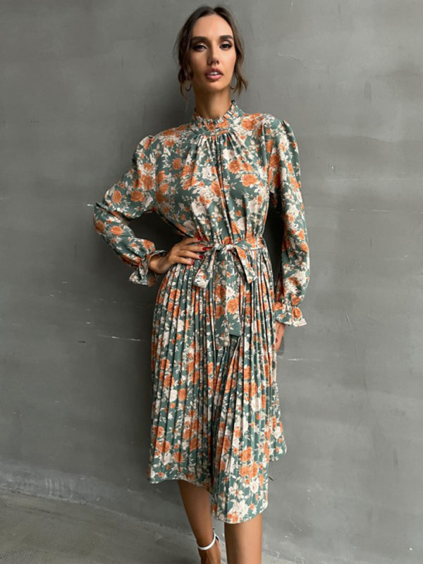 Floral Print Casual Long Sleeve Dress