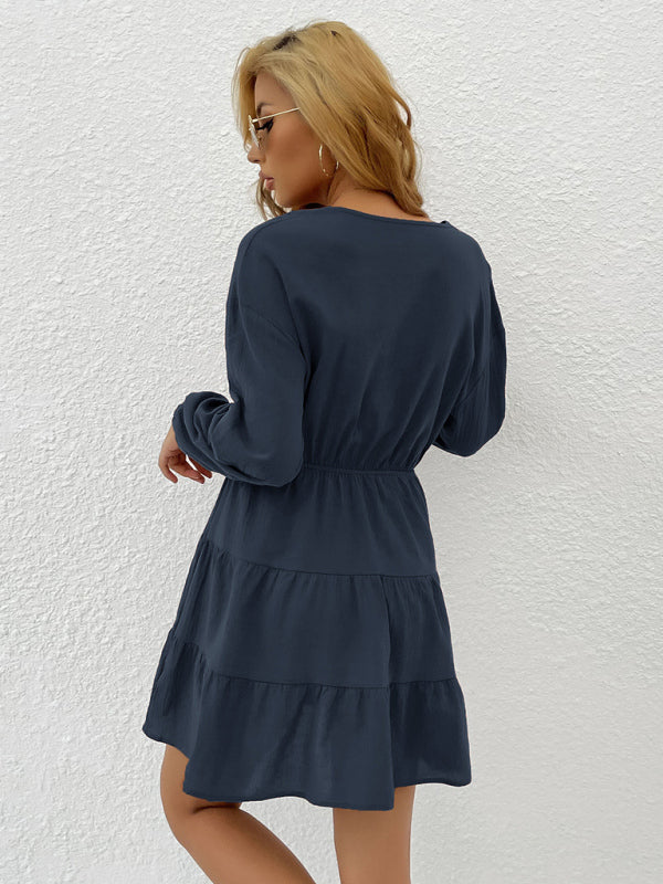 Women's button decorated pullover casual dress