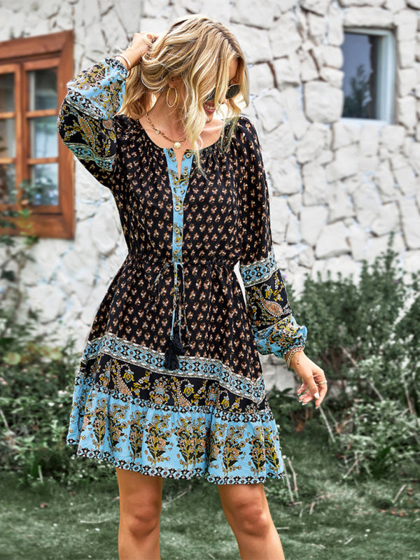 Bohemian Print Vacation Dress for Women