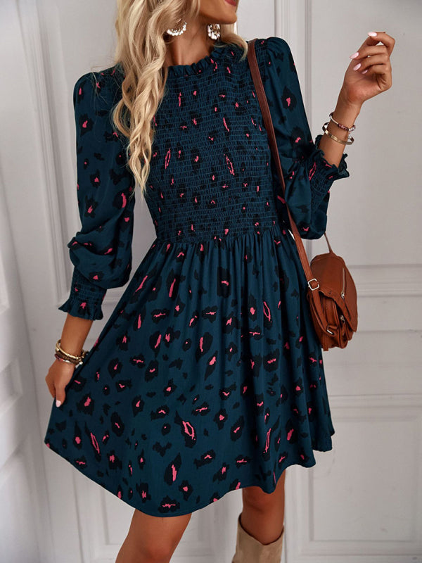 Women's Floral Sexy Lantern Sleeve Casual Dress