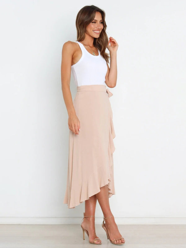 Women’s Ruffled Asymmetrical Wrap Skirt