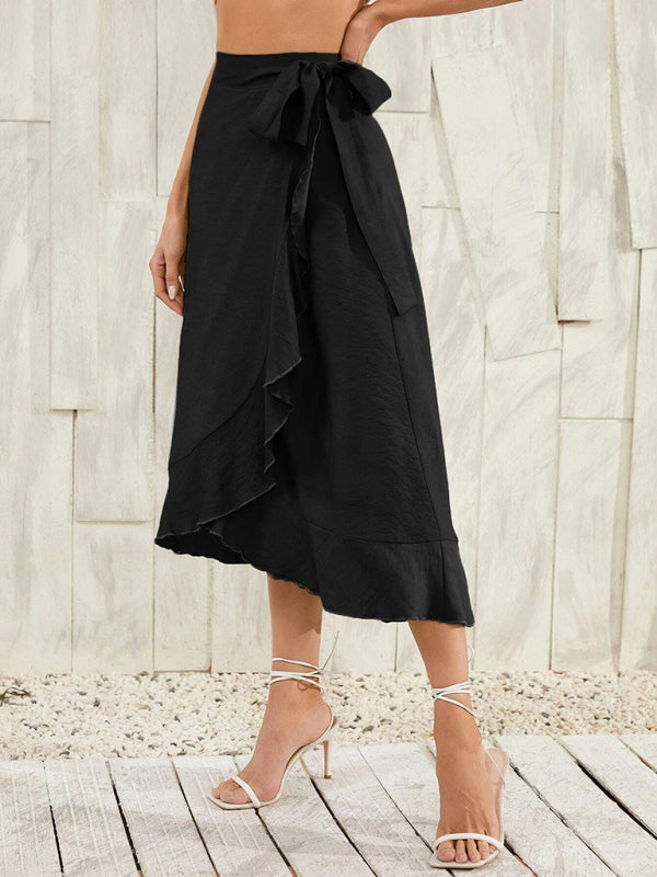 Women’s Ruffled Asymmetrical Wrap Skirt