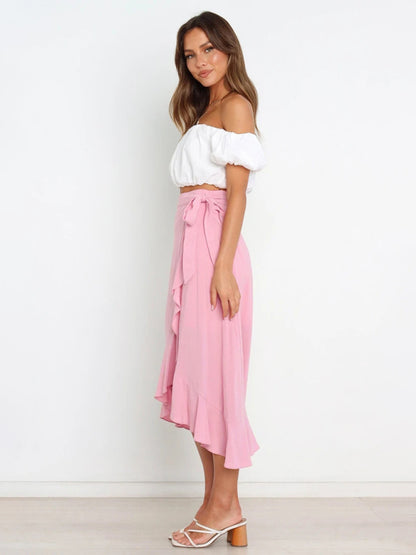 Women’s Ruffled Asymmetrical Wrap Skirt