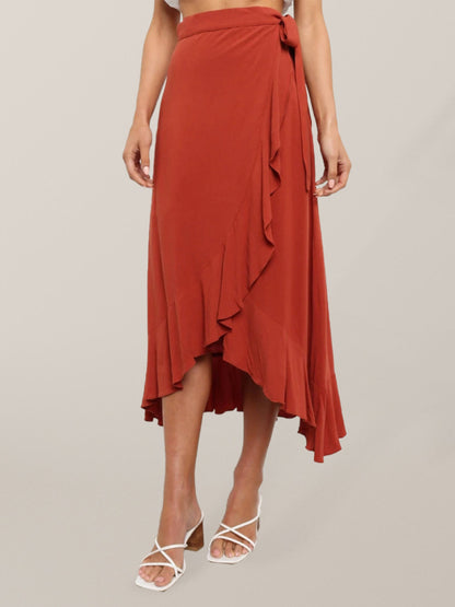 Women’s Ruffled Asymmetrical Wrap Skirt