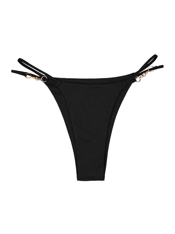 Women's metal chain thin belt T-shaped sexy panties