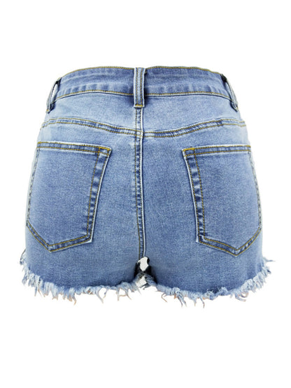 Women's Casual Tassel High Waist Denim Shorts