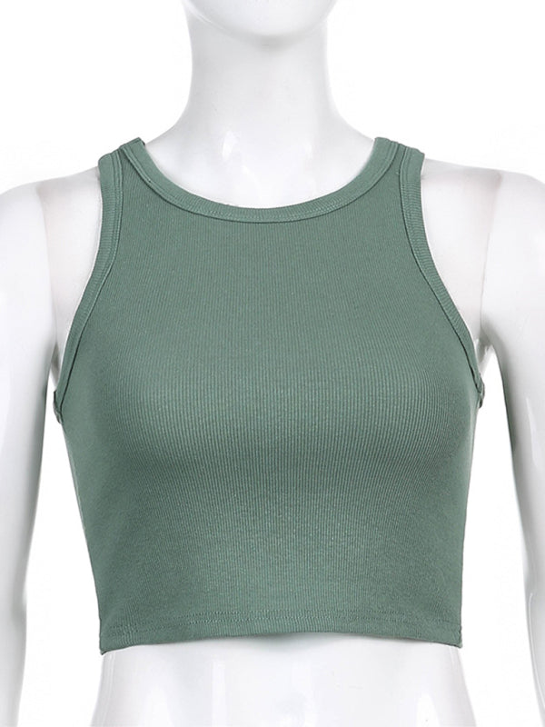 Women's Solid Color Basic Base Layer Stretch Tank Top